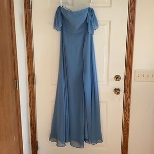 Bridesmaid Dress - Azazie Steel Blue Long